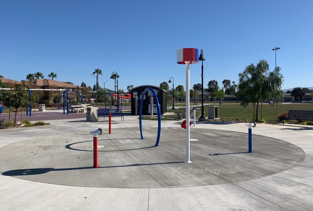 Veterans Sports Park Splash pad with sprayers and ring in Tustin CA