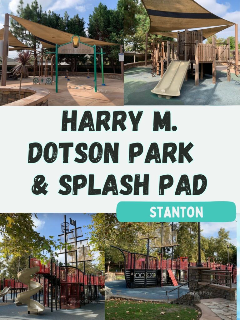Harry M. Dotson Park old western themed Splash Pad near the pirate ship playground in Stanton CA